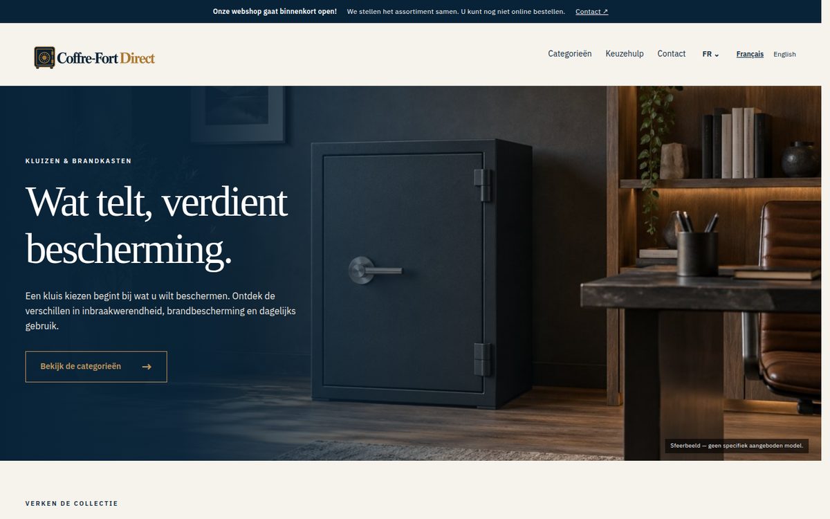 Page d'accueil de Coffre-Fort Direct