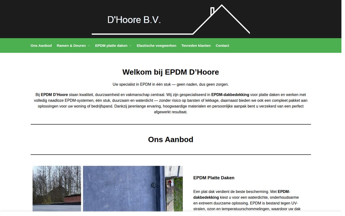 Page d'accueil de EPDM D'Hoore