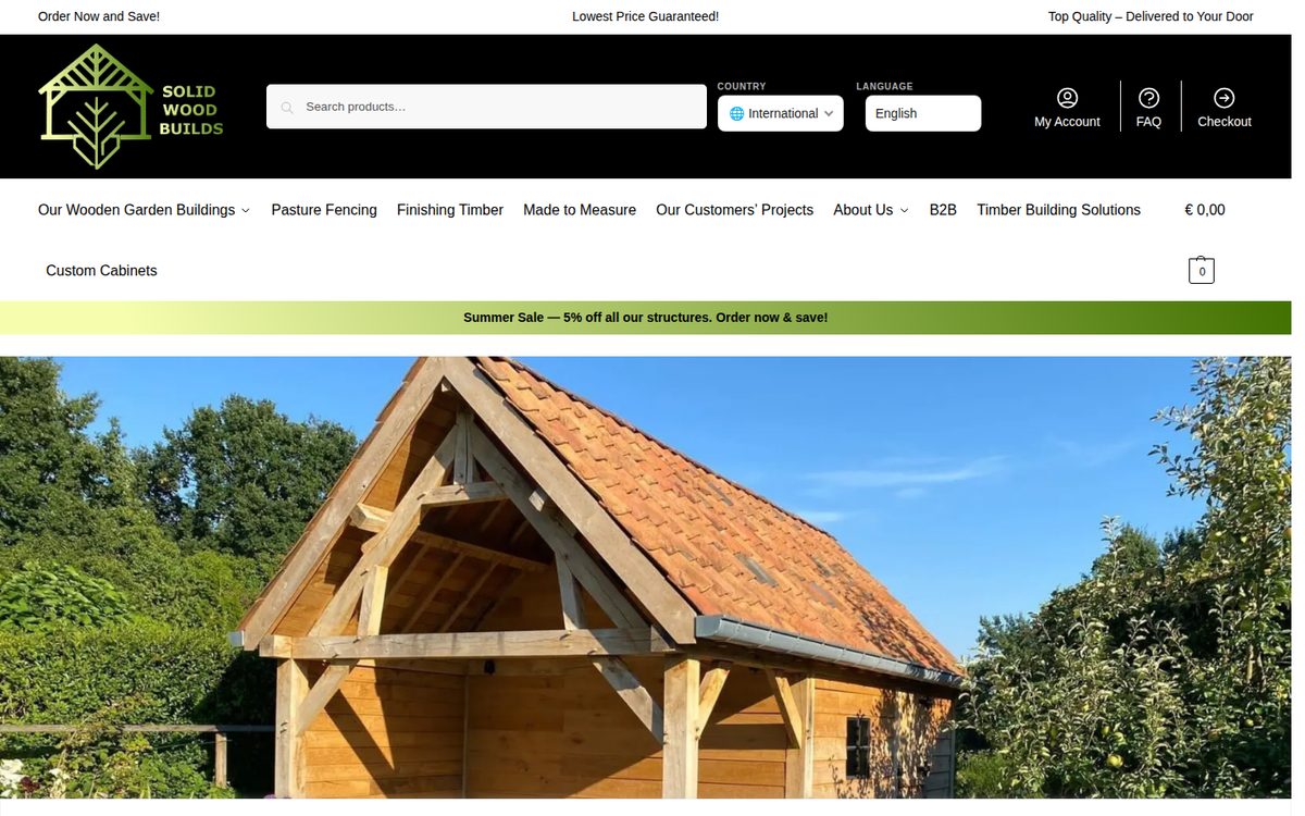 Page d'accueil de Solid Wood Builds